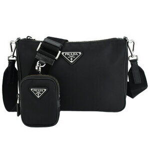 Prada ReNylon Saffiano leather shoulder Crossbody bag Black